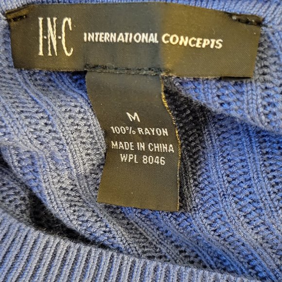 INC WOMENS BLUE FLARED LONG SLEEVE SWEATER - Picture 9 of 9